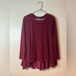 Vision USA Burgundy Wimsigoth Long Sleeve Sweater NWOT